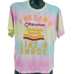 Maruchan Feeling Like a Snack Tie Dye Graphic Short Sleeve T-Shirt Size XL 1872